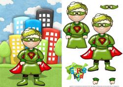 Superboy Card Front with Decoupage