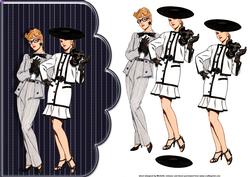 Here Come the Girls Scallope Edge Curve Card