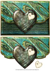 Steampunk Heart Fancy Edge Envelope Card