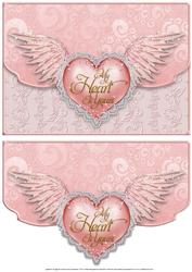 Heart Wings Fancy Edge Envelope Card