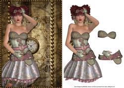 Steampunk Card Front with Decoupage