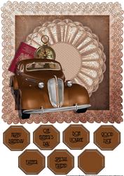 Old Vintage Brown Car 8 x 8 Card Front (multi Uses)