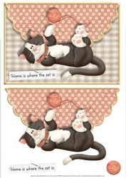 Home is Where the Cat is Scalloped Edge Faux Envelope Card