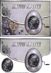 Steampunk Easter Egg Fancy Edge Faux Envelope Card