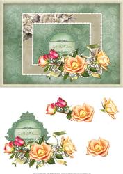 Get Well Soon Roses Card Front with Decoupage