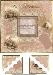 Retirement 8 x 8 Card with Deckle Corner Stacker