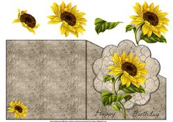 Sunflower Scalloped Over the Edge Card
