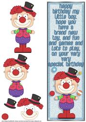For My Little Boy Clown Large Dl Card
