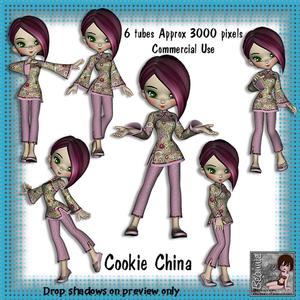 6 China Cookie Poser Tubes