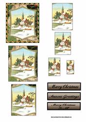 Quaint Xmas Scene Pyramid