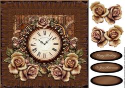 Roses Clock 8 x 8 Card Front
