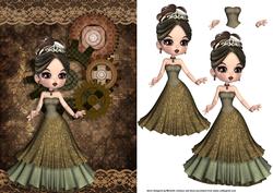 Steampunk Princess Cookie Card Front with Decoupage
