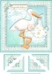 Caucasian Baby Boy 8 x 8 Corner Stacker