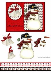 Merry Christmas Snowman Card Front