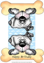 Dog and His Bone Shaped Card