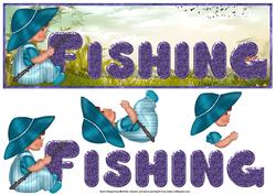 Fishing Large Dl Card with Decoupage