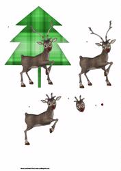Reindeer with Tree Step by Step