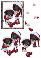 Cute Xmas Kids Whispering Step by Step