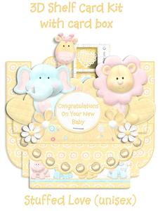 Stuffed Love Unisex Baby 3D Shelf Card with Card Box