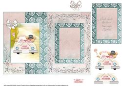 Just Married Cute Bears Fold Back Card