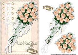 The Newlyweds Card Front with Decoupage