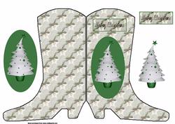 Xmas Tree Boot Shaped Card