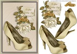 Another Shoe, Rose and Card Wedding Day Card Front