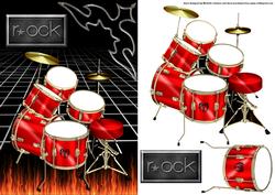 Rock Red Drums Card Front