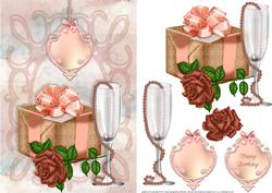 Celebrations Card Front with Decoupage