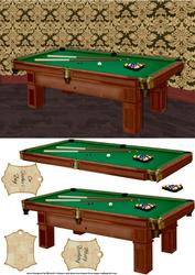 Pool Table Card Front with Decoupage