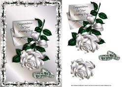 Wedding Day Silver Rose Card Front