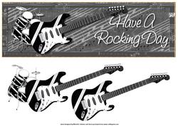Rock Guitar and Drums Large Dl Card