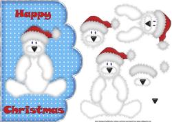 Polar Bear Scalloped Edge Curve Card