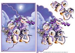 Christmas Playtime Scalloped Edge Faux Envelope Card