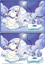 Christmas Night Fishing Fancy Scalloped Edge Envelope Card