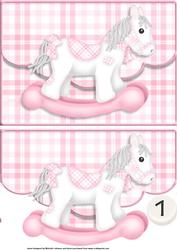Little Pink Rocking Horse Age 1 Fancy Faux Envelope Card