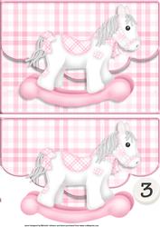 Little Pink Rocking Horse Age 3 Fancy Faux Envelope Card