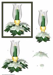 Poinsettia and Candle Green Step by Step