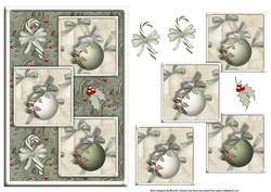 Christmas Baubles Three Square Quick Card