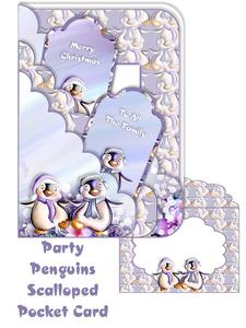 Party Penguins Scalloped Pocket Card Kit