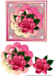 Pink Gardenia Topper with Decoupage