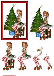 Lady Waiting for Santa Step by Step