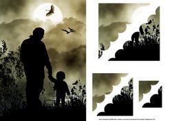 Watching Birds in the Night Deckle Edge Stacker