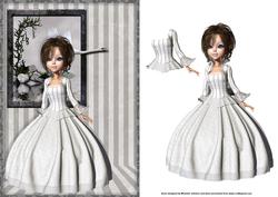 Porcelain Doll Card Front with Decoupage