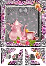 Pretty Pink Tea Party 8 x 8 Corner Stacker