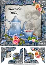 Remember When - Blue Tea Party 8 x 8 Corner Stacker