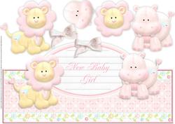 Baby Girl Over the Top Large Card