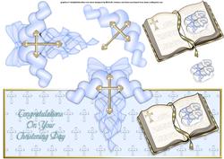 Boys Christening Over the Top Large Card
