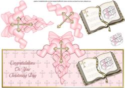 Girls Christening Over the Top Large Card