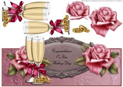 Roses and Champagne Wedding Over the Top Large Card